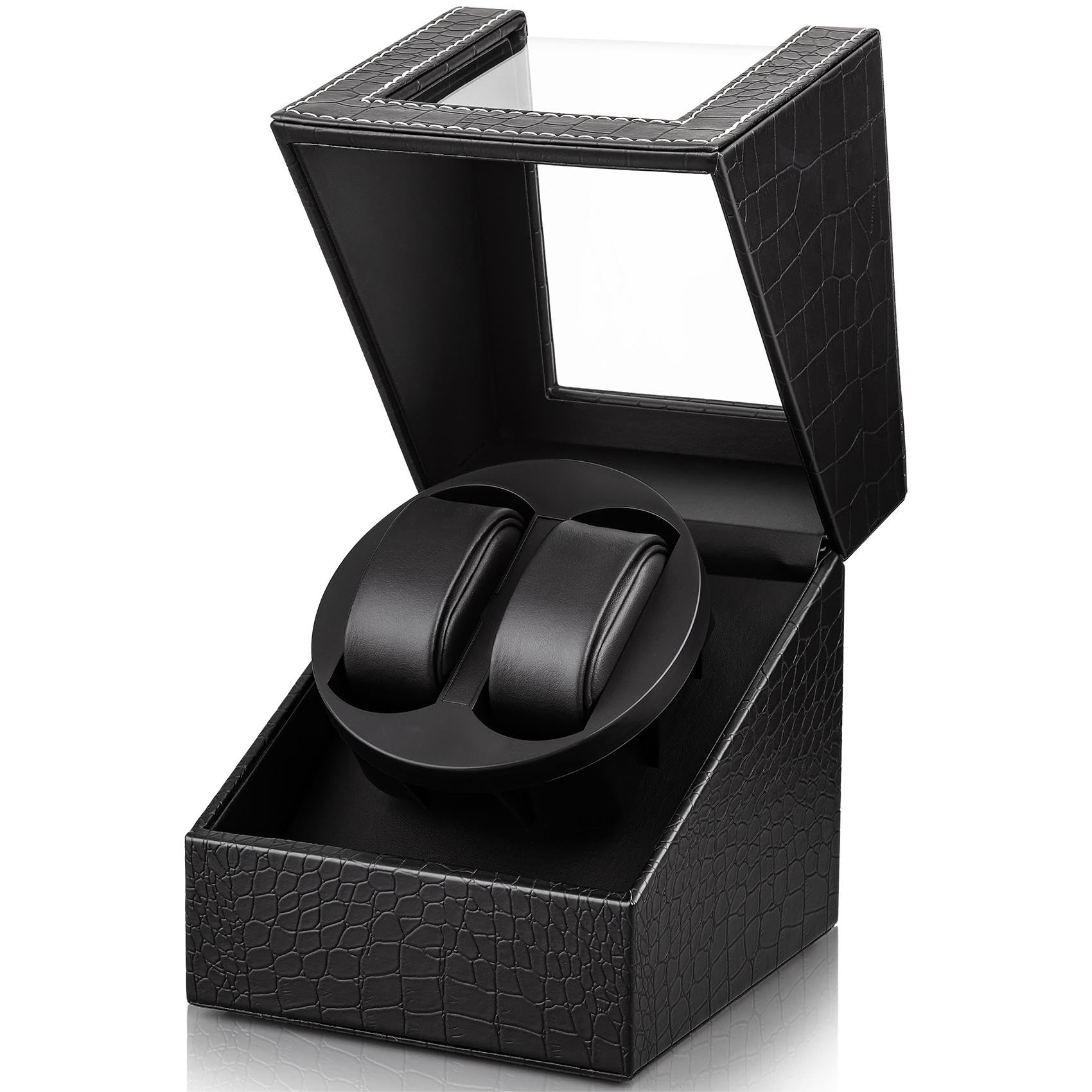 SHOWPIN Automatic Double Watch Winder - Super Quiet Motor Watch Rotator for Men's & Women's Automatic Watches, 2 Rotation Modes, USB Powered - Perfect for Watch Collection Display & Storage at Home/Office