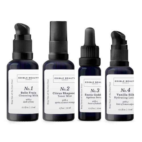 Edible Beauty On The Go Travel Mini Set - Organic Skincare Kit for Face & Body | Perfect for Airplane Carry-On, Gym Bag & Weekend Getaways