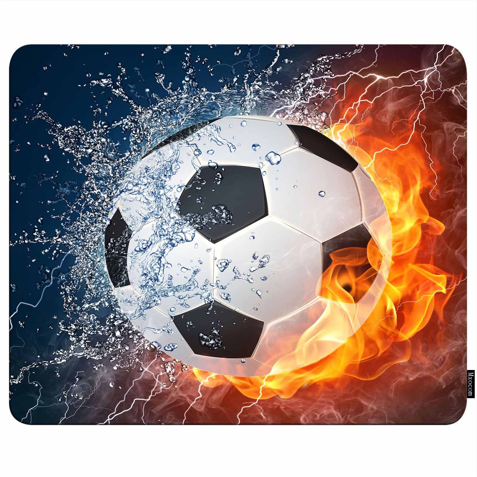 MXOCOM Lightning Soccer Mouse Pad - Non-Slip Rubber Gaming Mousepad (9.5x7.9 Inch) for Computer & Laptop - Perfect for Esports, Office Work & Gaming Enthusiasts