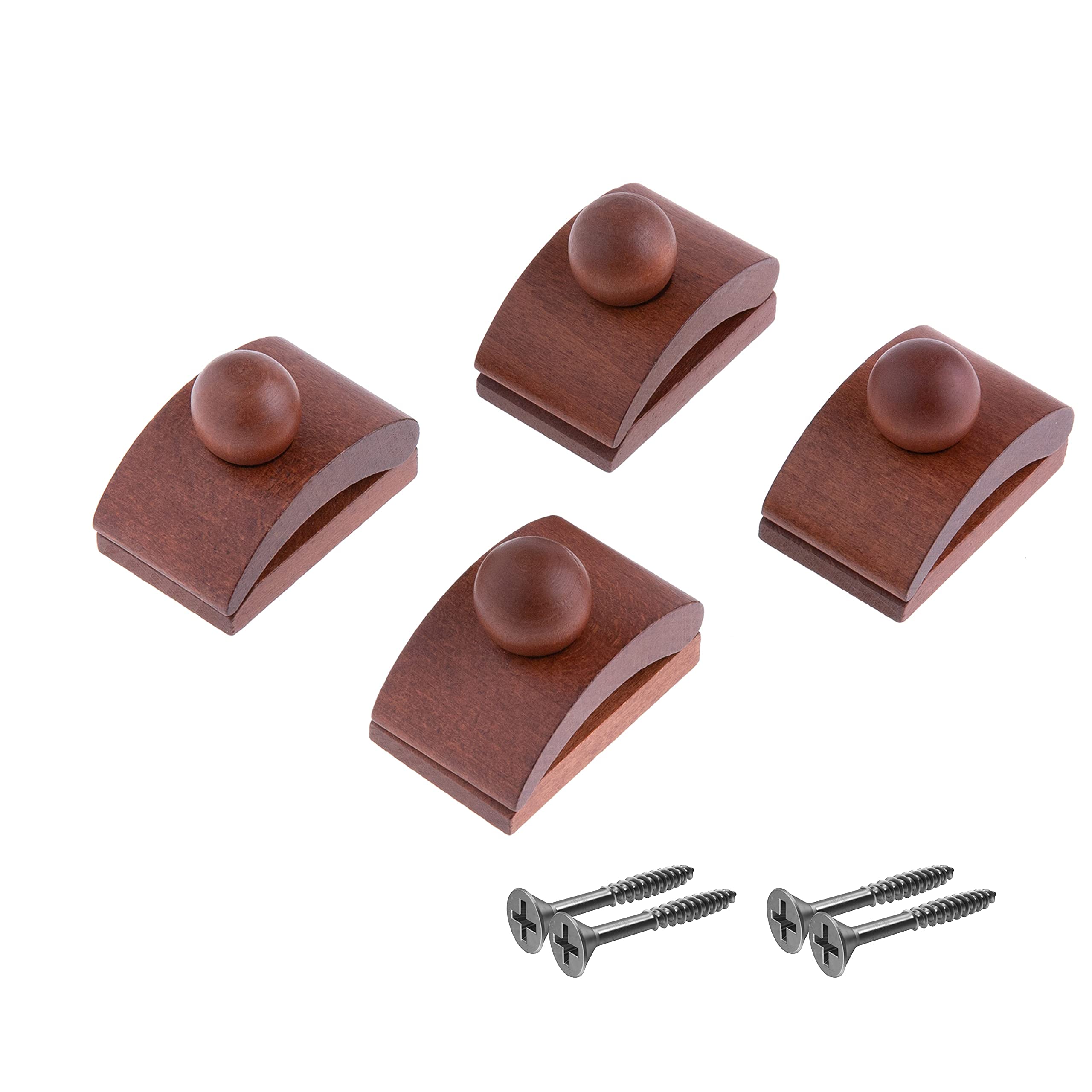 Wooden Quilt Hangers with 4 Small Dark Clips and Screws - Wall Mounted Tapestry & Quilt Display Hangers for Home Decor, Bedroom, Living Room, Gallery - Durable Quilt Clips for Hanging Blankets, Art, and Fabric Wall Decor