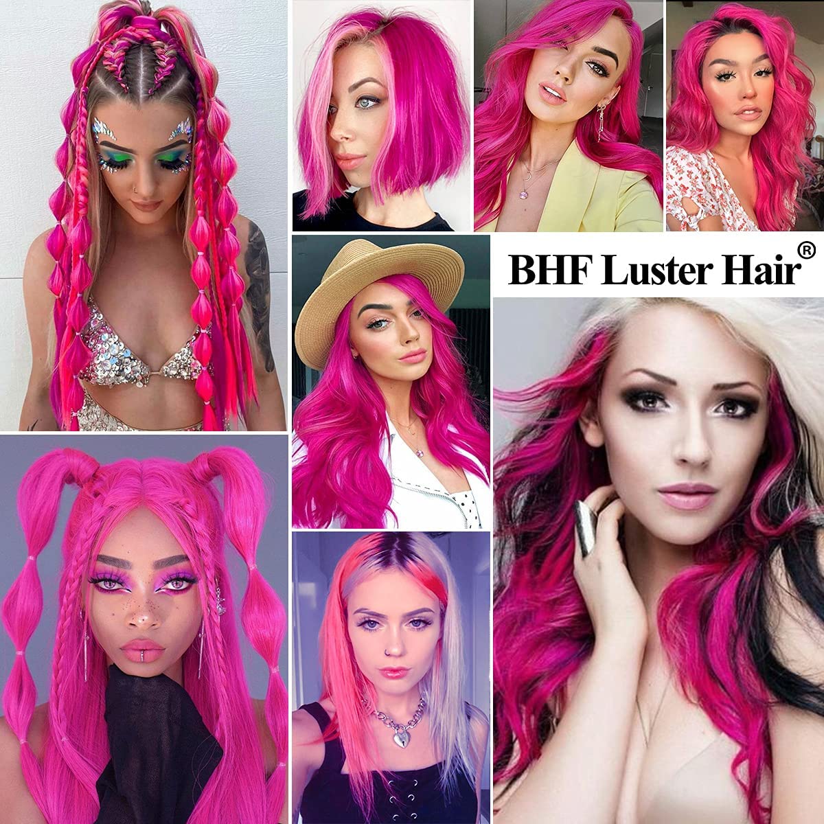 FOK 2 Pcs 21 Inch Baby Pink Synthetic Straight Hair Extensions for Women & Girls - Perfect for Cosplay, Parties, and Daily Styling