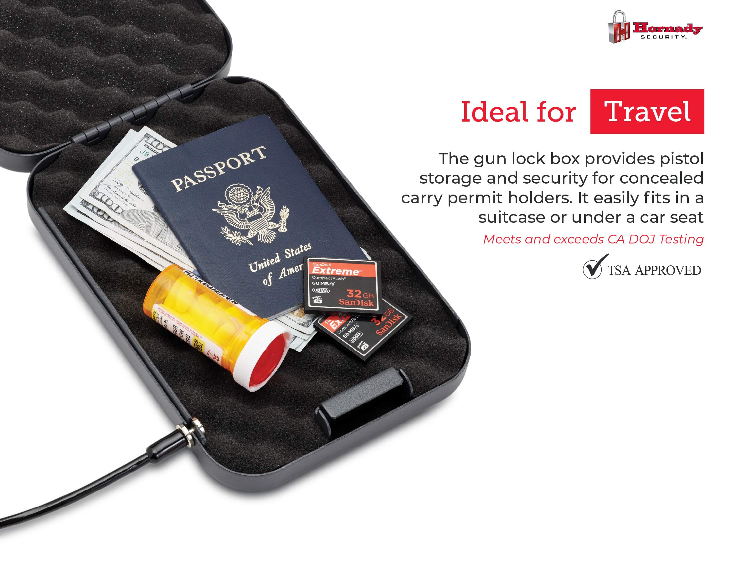 Hornady Lockbox for Guns and Valuables - Secure Handgun Safe with Keypad Entry | Perfect for Home, Office & Travel Security