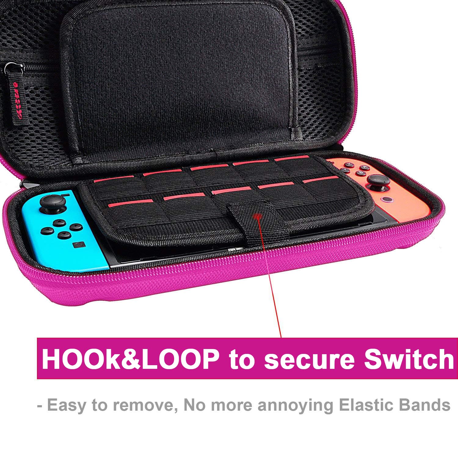 Premium Switch Carrying Case for Nintendo Switch & OLED - Hard Shell Travel Case with 20 Game Cartridge Slots - Protective Pouch for Console, Controllers & Accessories - Perfect for Travel, Commuting & Gaming On-The-Go