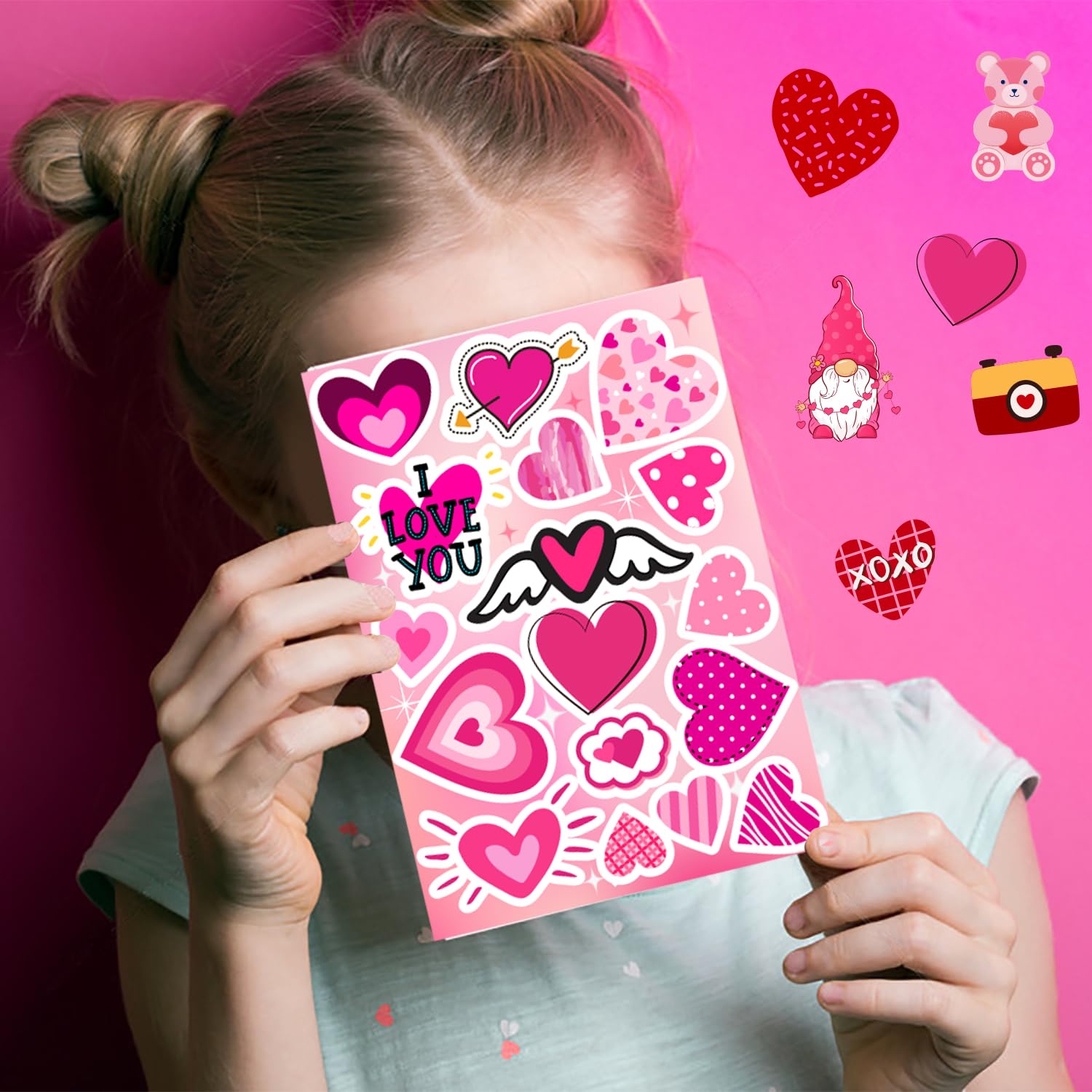 564 Pcs Valentine Heart Stickers Bulk - Cute Gradient Love Stickers for Kids, Valentine's Day Party Decorations, Gifts & Favors - Perfect for Scrapbooking, DIY Crafts, Cards & Classroom Activities