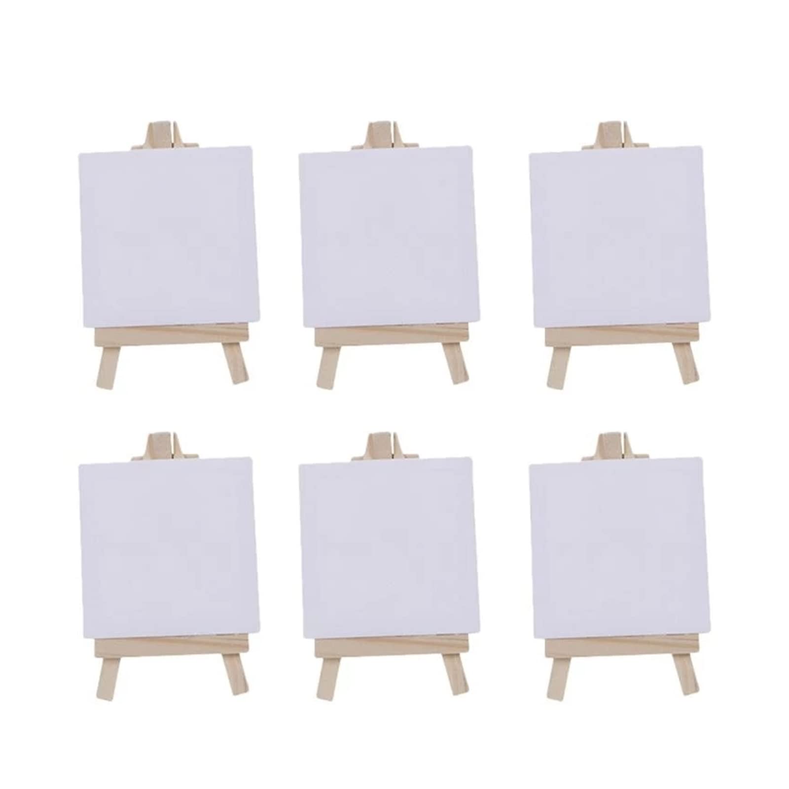 Premium 6-Pack Stretched Artist Canvas - Blank White Wooden Oil Painting Boards for Acrylic & Oil Paint - Ideal for Studio, Classroom & Home Art Projects (One Size)