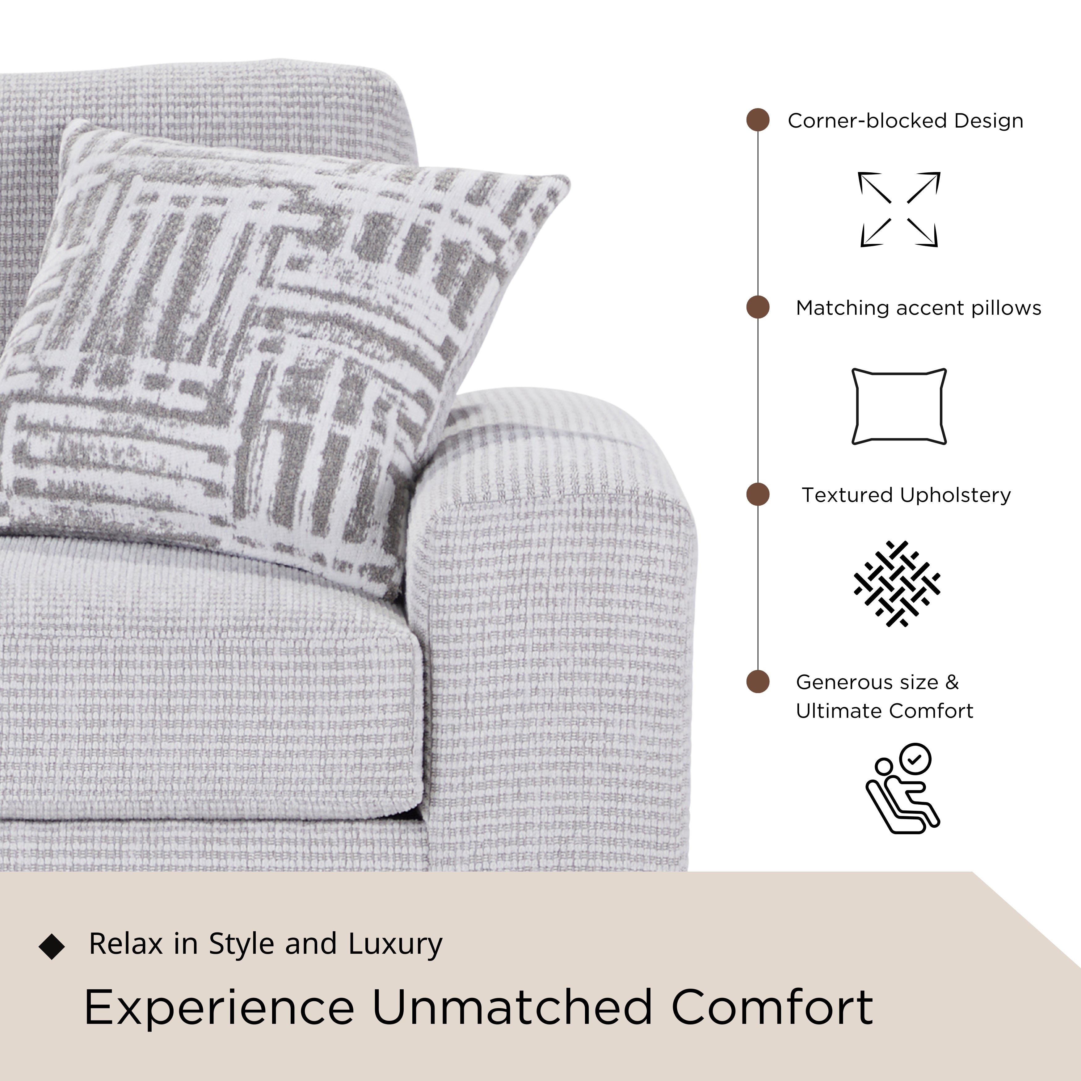 Roundhill Furniture Lancelot Upholstered Stationary Cuddle Chair - Plush Comfort for Living Room, Bedroom & Nursery - Perfect for Relaxing, Reading & Lounging