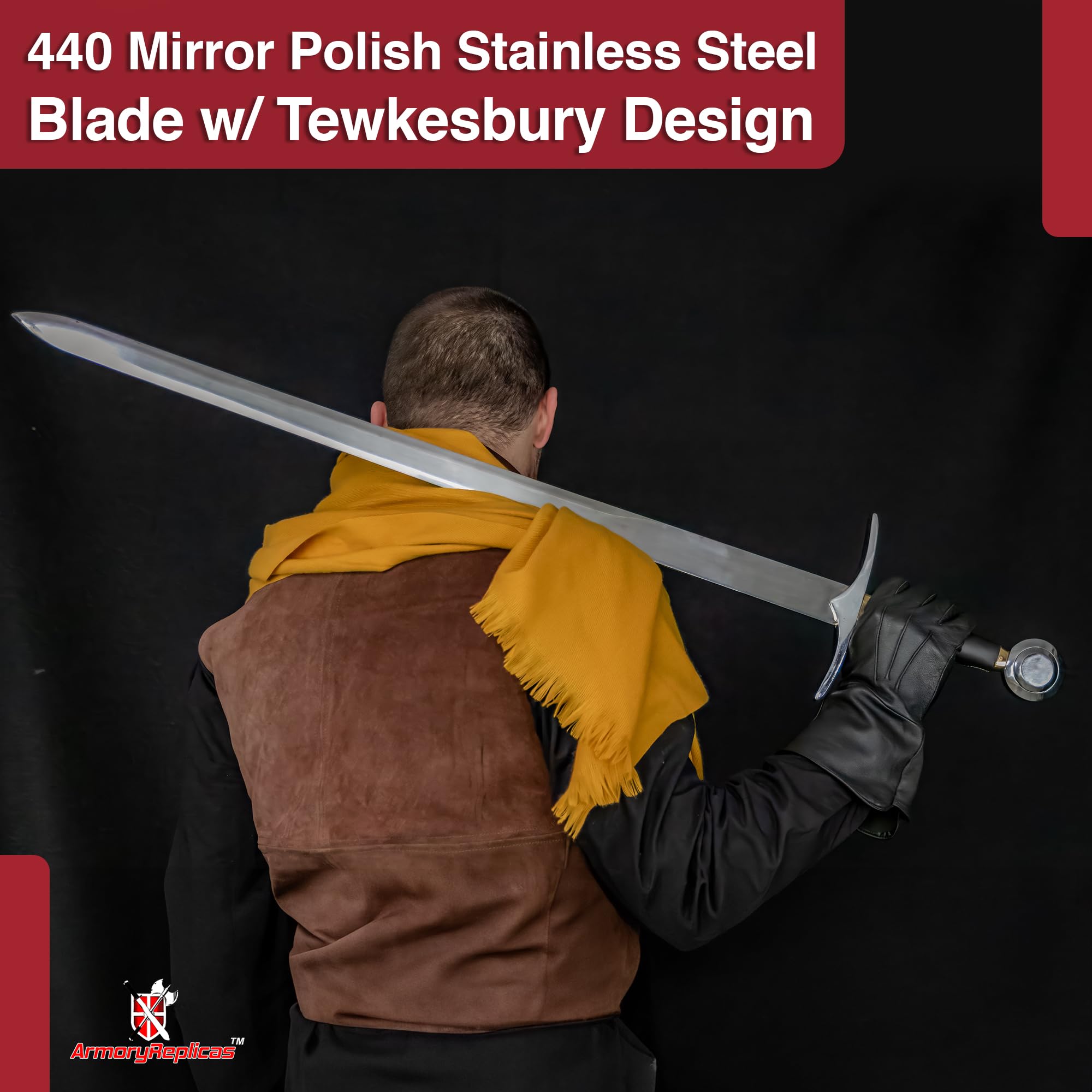 Tewkesbury Hand and A Half Sword - Medieval Longsword for Historical Reenactment, LARP & Collectors | High-Quality Battle Ready Replica for Cosplay & Display