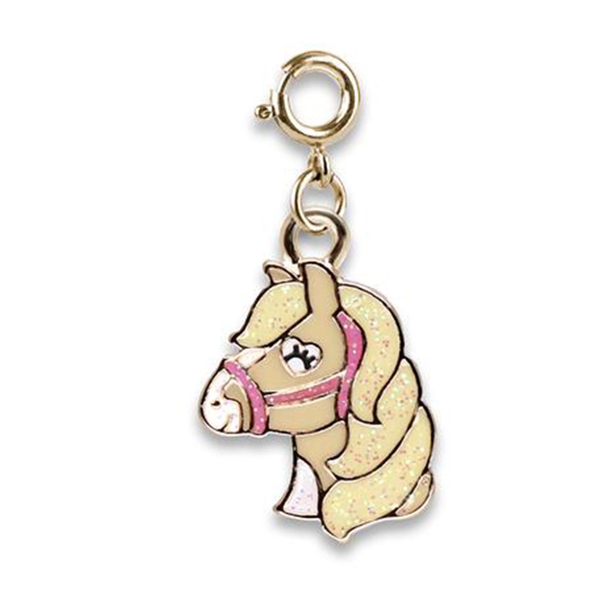 Gold Glitter Horse Charm Pendant - Elegant Jewelry for Equestrian Lovers | Perfect for Necklaces, Bracelets & DIY Crafts