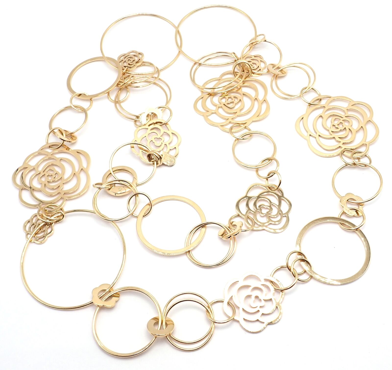 Chanel Camélia 18k Yellow Gold Flower Pendant Necklace - Large Size with Certificate - Perfect for Luxury Gifts & Special Occasions