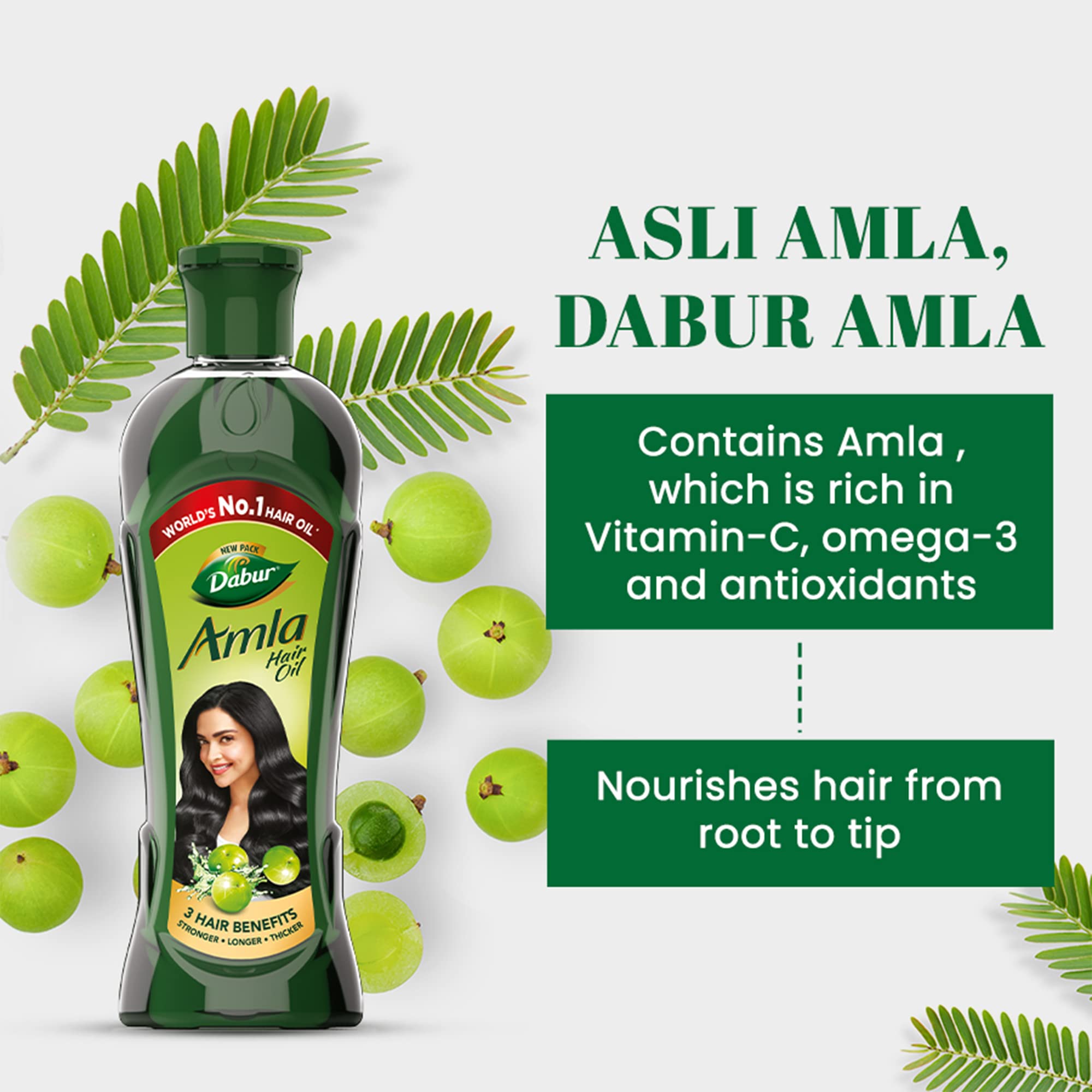 Dabur Amla Hair Oil - 180ml | Natural Hair Growth Treatment for Strong, Long & Thick Hair | Nourishes Scalp, Reduces Hair Fall | Ayurvedic Herbal Remedy for Healthy Hair | Perfect for Daily Hair Care & Scalp Massage at Home