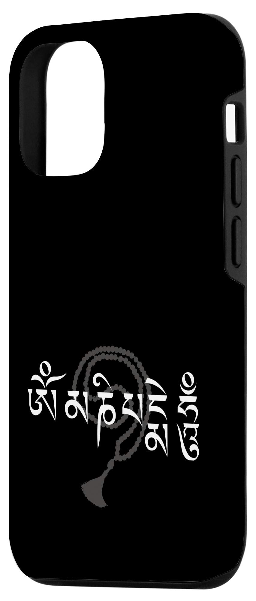 iPhone 12/12 Pro Case with Om Mani Padme Hum Beaded Necklace Design - Spiritual Mantra Protection Cover for Meditation & Daily Use