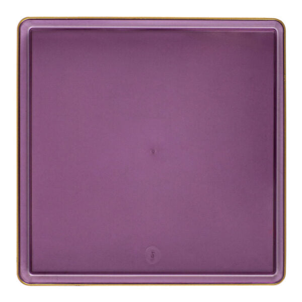 13 Inch Purple Transparent & Gold Square Edge Chargers (4-Pack) - Perfect for iPhone, Android, and Tablet Charging at Home, Office, or Travel