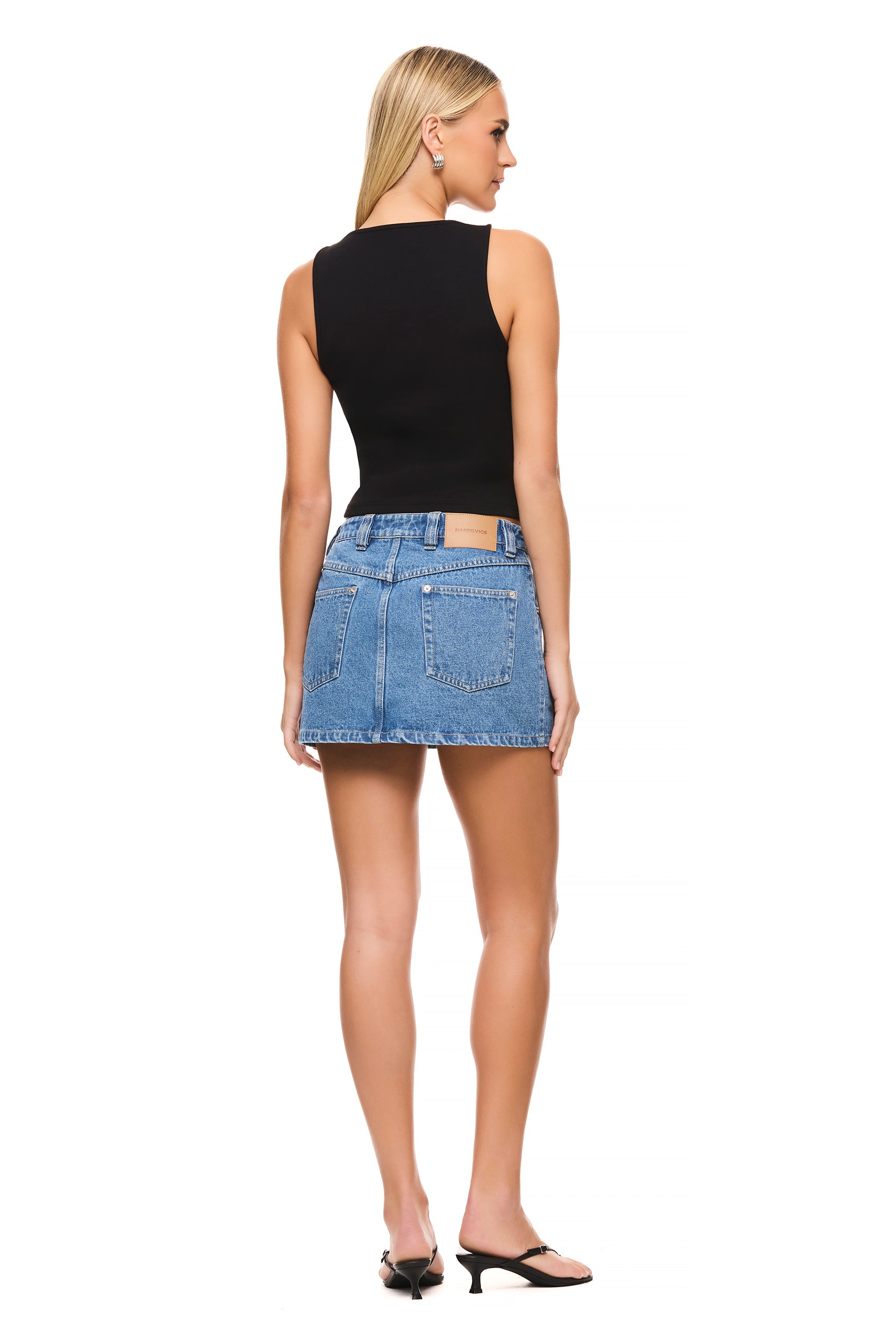 The Morgan Mid Blue Skirt - Stylish & Comfortable A-Line Skirt for Women | Perfect for Office, Casual Outings & Date Nights