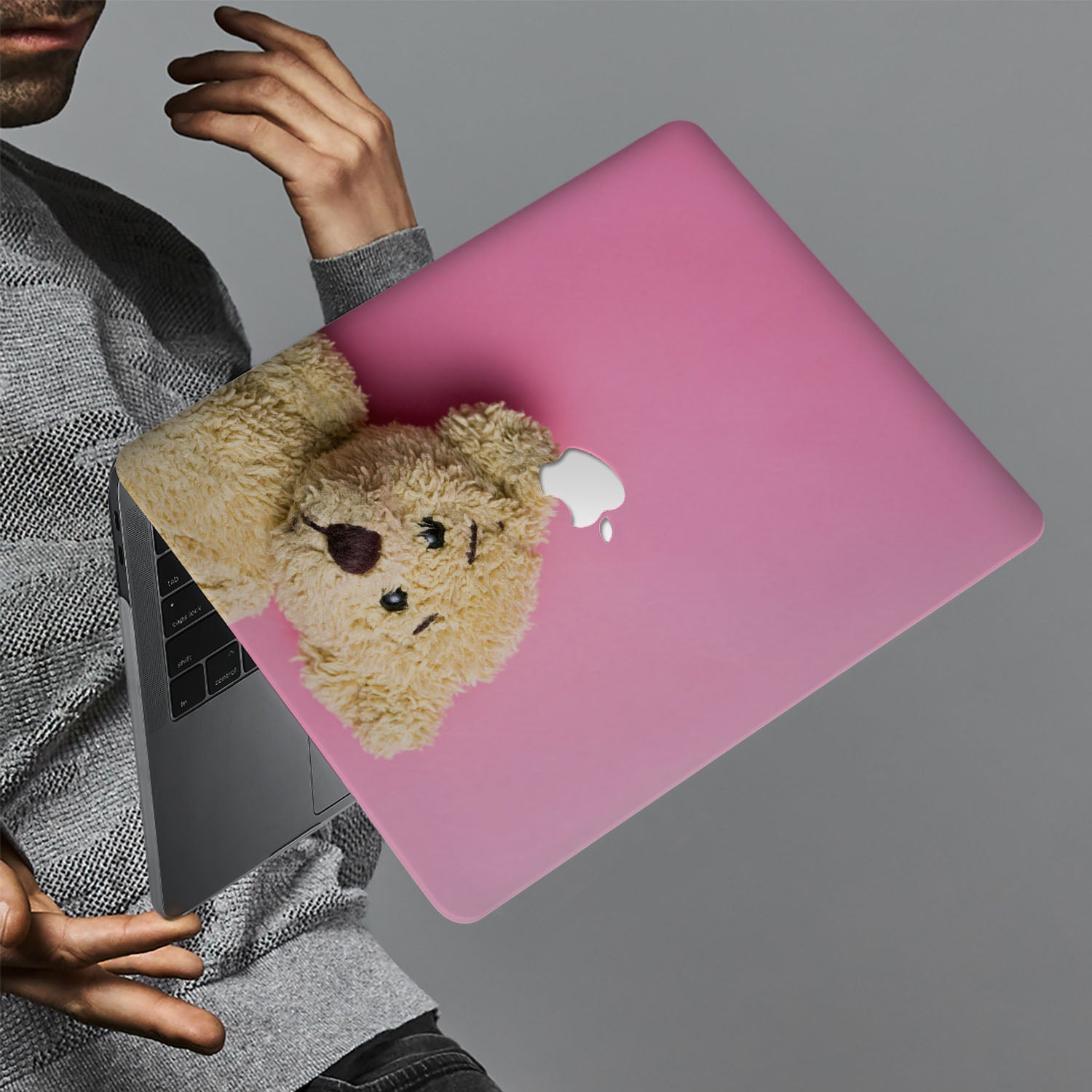 Premium MacBook Pro/Air Protective Case with Bear Design - Durable, Slim & Stylish Laptop Cover for Work, Travel & School