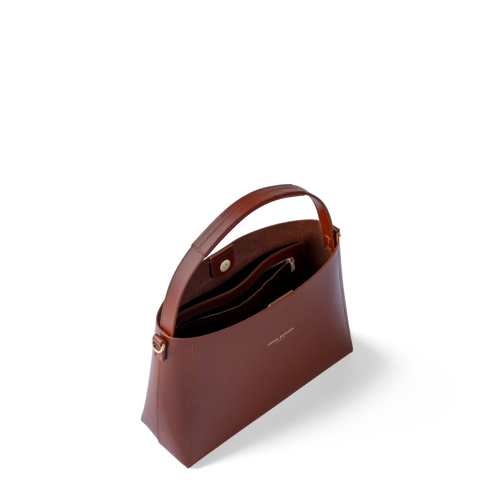 Montmartre Béatrice Cognac Vegetable Tanned Leather Handbag for Women - Elegant Crossbody Purse with Adjustable Strap, Perfect for Work, Travel & Evening Out