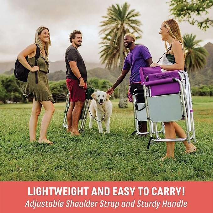 ONIVA - a Picnic Time Brand - Portable Folding Sports Chair with Detachable Side Table, Lightweight Beach Camping Chair for Adults - Perfect for Outdoor, Picnic, Beach, Camping & Sporting Events (Moka)