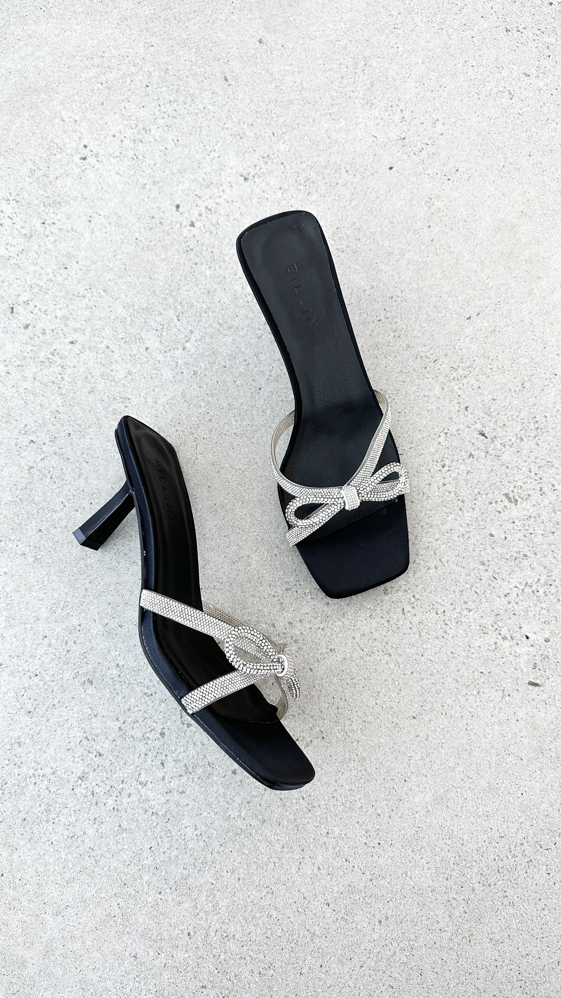 Fabia Heel Black Satin Diamante High Heels - Elegant Women's Dress Shoes for Parties, Weddings & Special Occasions