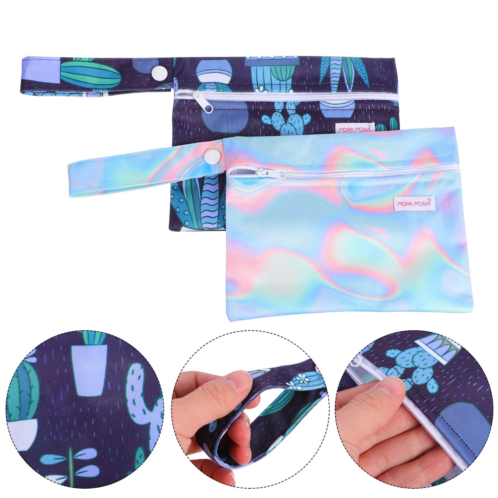 2 Pack Zippered Menstrual Pad Organizer Bags - Portable & Leak-Proof Period Pouch for Travel, Gym, School & Work - Polyester Storage Bag for Sanitary Napkins & Feminine Hygiene Products