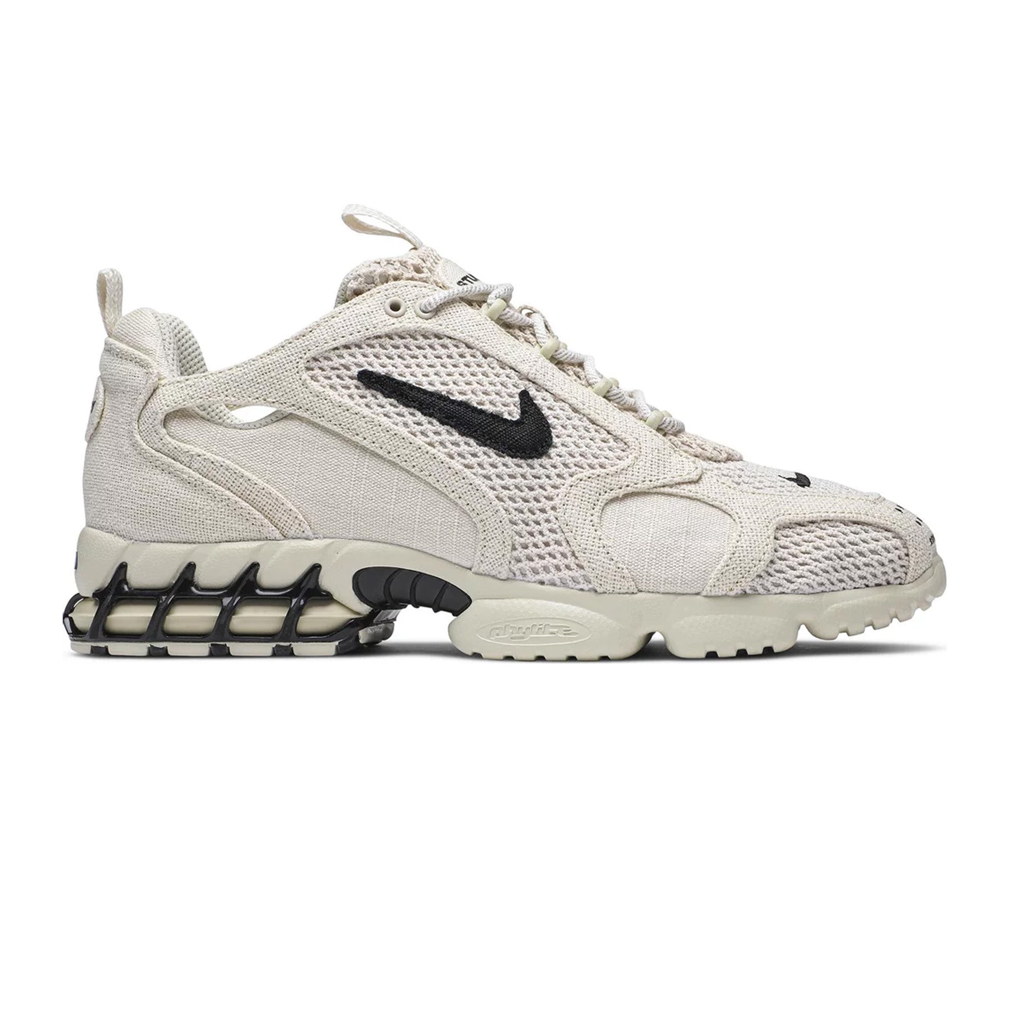 Nike Air Zoom Spiridon Cage 2 x Stussy 'Fossil' Retro Running Shoes - Vintage Streetwear Sneakers for Men | Perfect for Casual Wear, Gym & Urban Fashion