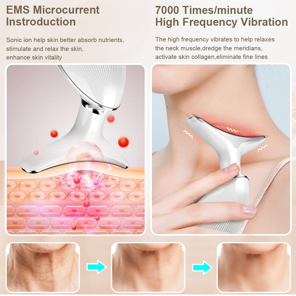 Neck and Face Beauty Device - Anti-Aging Massager for Skin Tightening & Wrinkle Reduction | Perfect for Home Spa & Self-Care Routines