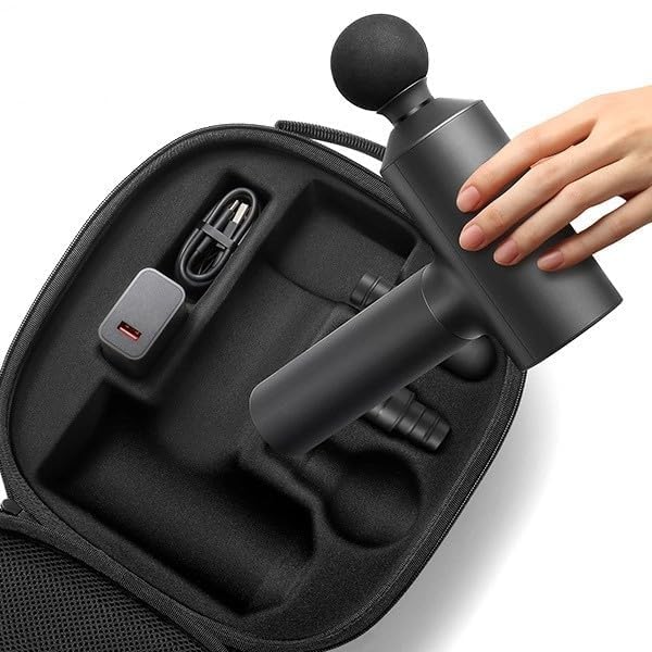 Xiaomi Muscle Massage Gun - Deep Tissue Percussion Massager with Brushless Motor, 3 Speed Levels & 3 Interchangeable Heads - 5H Battery Life & Ultra Quiet (45dB) - Ideal for Post-Workout Recovery, Muscle Pain Relief & Relaxation at Home/Gym