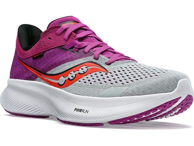 Saucony Ride 16 Women's Running Shoes - Orchid Finesse, 5 Wide - Lightweight Cushioned Sneakers for Road Running, Jogging & Gym Workouts