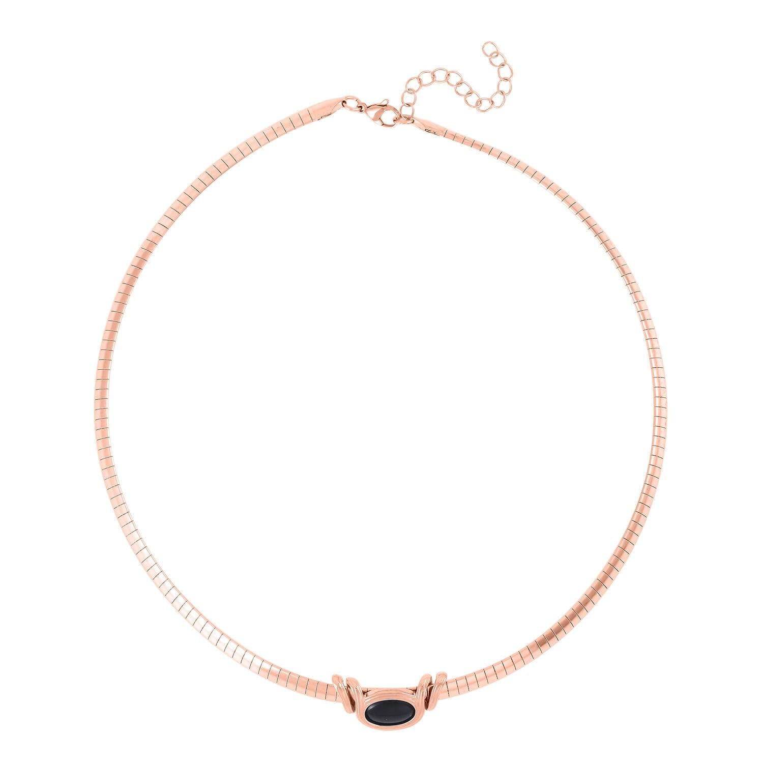Rose Quartz & Amazonite Stainless Steel Adjustable Choker Necklace for Women - 5 Interchangeable Gemstone Pendants, 18-20