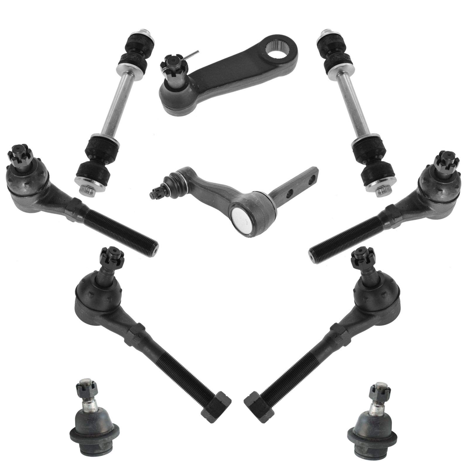 TRQ Front Steering & Suspension Kit - Ball Joint, Idler Arm, Pitman Arm, Sway Bar Link & Tie Rod - Compatible with Ford Lincoln | Perfect for Off-Roading, Daily Commuting & Smooth Ride Maintenance