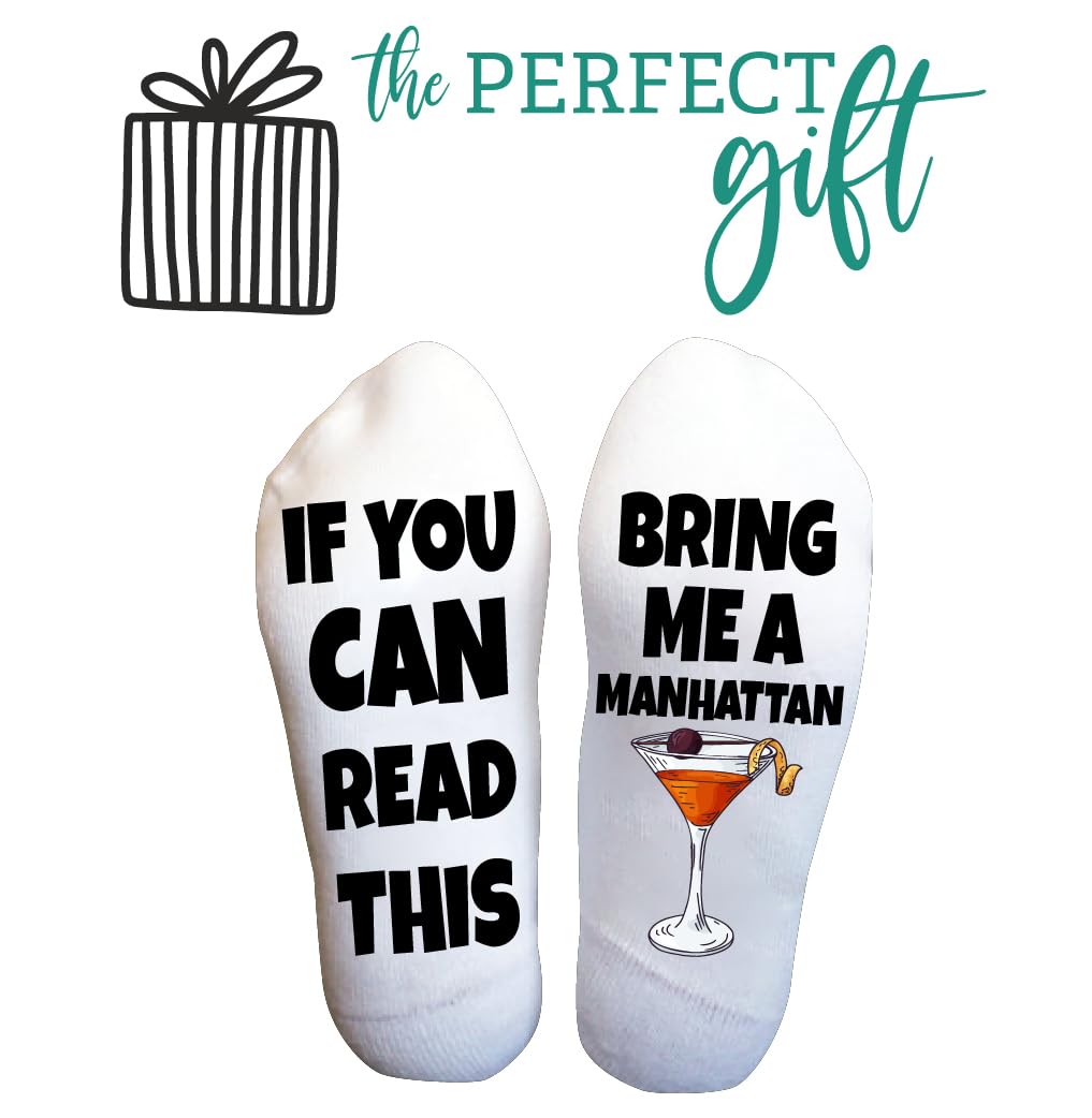 Funny Novelty Socks for Men & Women - Manhattan Cocktail Dress Socks | Unique Christmas Gift Idea for Him & Her | Perfect for Office Parties, Holiday Gatherings and Casual Wear