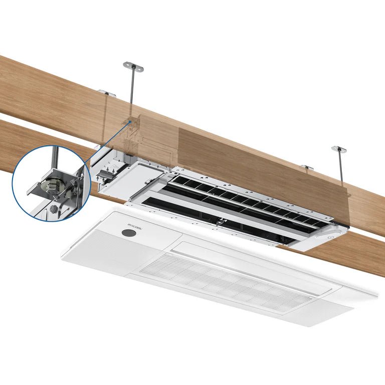 MRCOOL DIY 4th Gen 2 Zone 18,000 BTU 21 SEER Ductless Mini Split Air Conditioner and Heat Pump System with Ceiling Cassettes (9K + 12K) - Perfect for Home, Office, and Garage Cooling & Heating