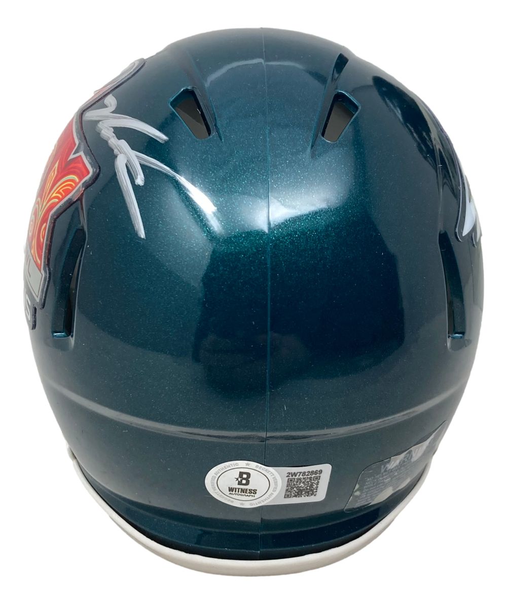 Jalen Carter Autographed Philadelphia Eagles Super Bowl 59 Mini Speed Helmet - Limited Edition Collectible for Football Fans, Home Decor & Sports Memorabilia Display