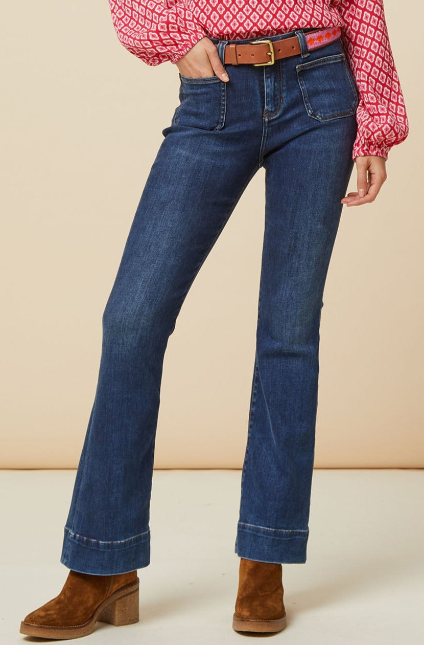 Kick Flare Jeans | Mid Rise Denim Pants for Women | Perfect for Casual Outfits & Boho Style