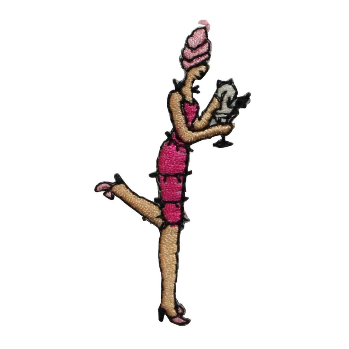 Trendy Women's Cocktail Patch - Fashion Embroidered Iron On Applique for DIY Clothing, Hats & Bags - Perfect for Parties, Weddings & Costume Design