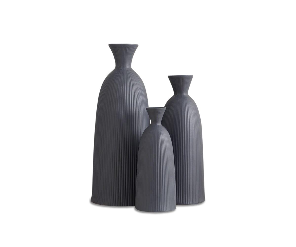 Stolt Ridge Vases - Elegant Ceramic Flower Vases for Home Decor, Wedding Centerpieces & Gift Giving - Set of 3 Modern Decorative Vases for Living Room, Dining Table & Office Desk