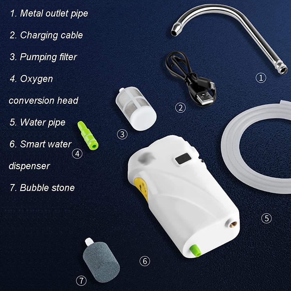 Automatic Fish Pond Water Dispenser & Aerator - Hands-Free Intelligent Induction Pump with Outdoor Light for Fishing, Hand Washing & Aquarium Maintenance - White