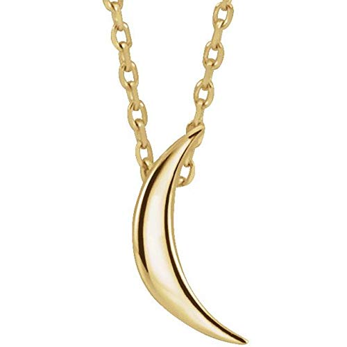 14K Rose Gold Crescent Necklace 16-18