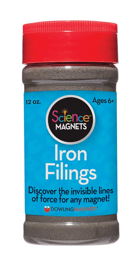 Iron Filings for Science Experiments - 12 oz Jar with Shaker Lid | Perfect for Magnetism Demonstrations, STEM Education & Classroom Activities