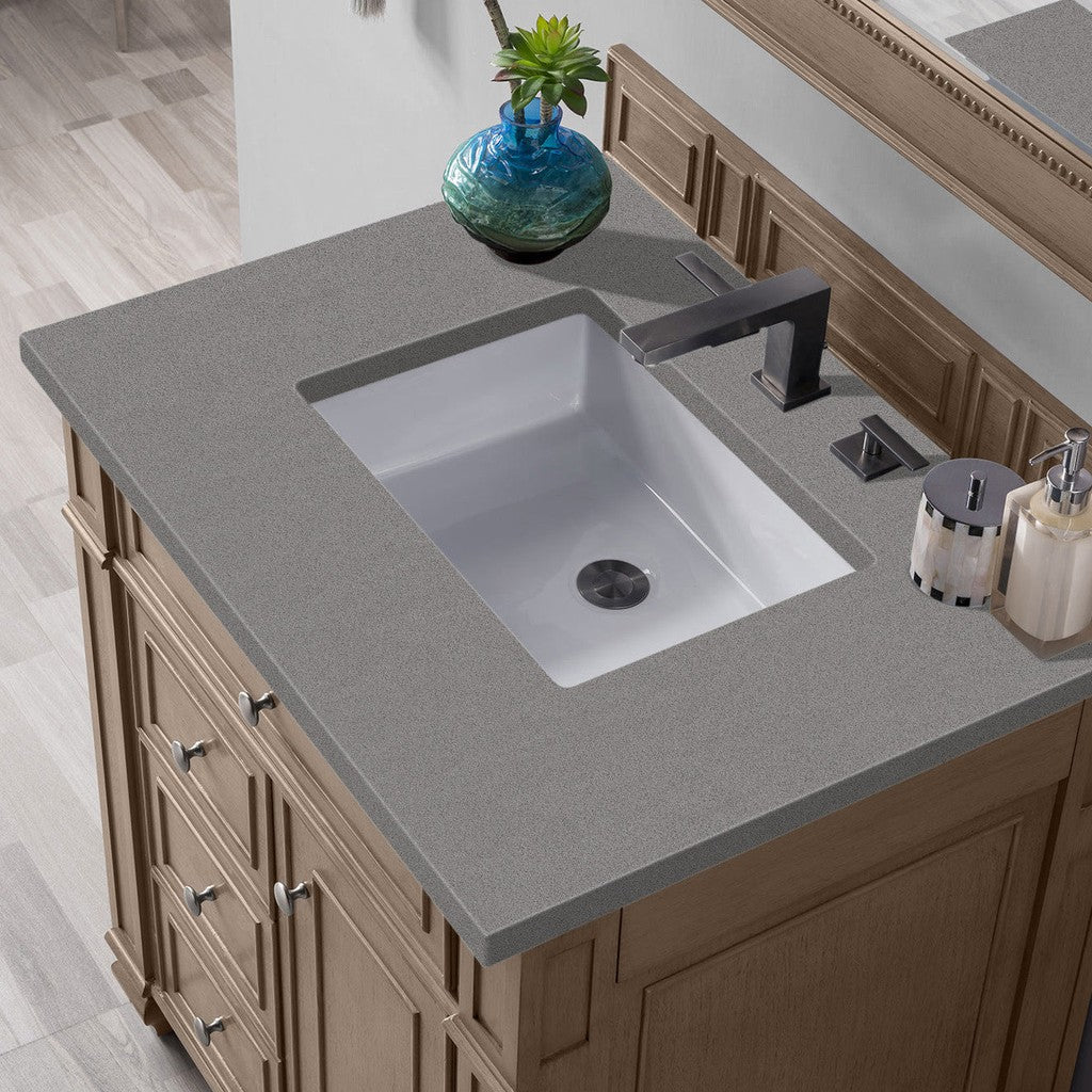 James Martin Vanities Bristol Collection 30-Inch Single Bathroom Vanity in Whitewashed Walnut with Countertop Options - Perfect for Modern Bathroom Remodeling and Home Renovation Projects