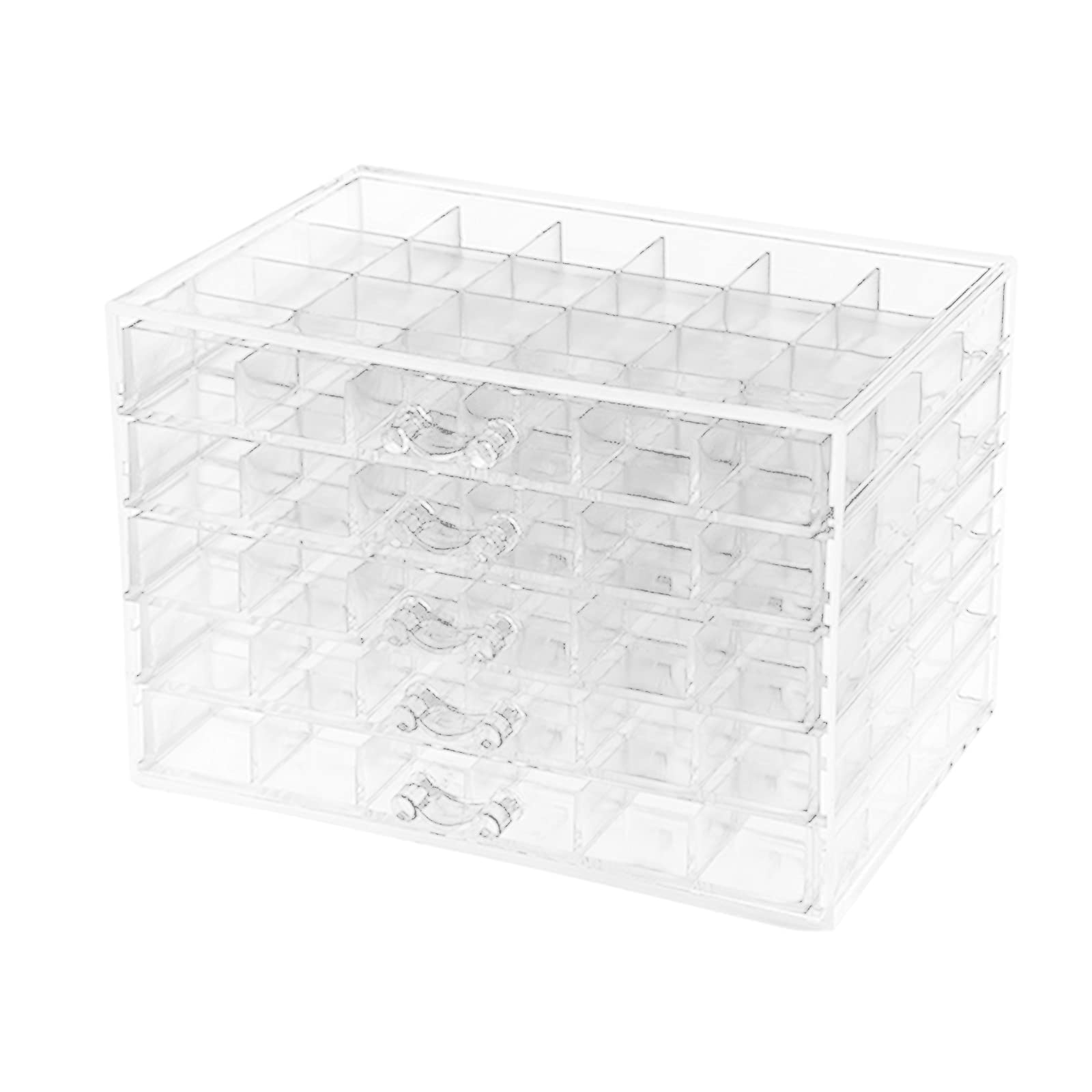 5-Layer Clear Acrylic Nail Polish Organizer with 120 Grids - Perfect for Nail Art Display, Jewelry Storage & Cosmetic Organization - Transparent Makeup Organizer Box for Salon, Home Vanity & Professional Use