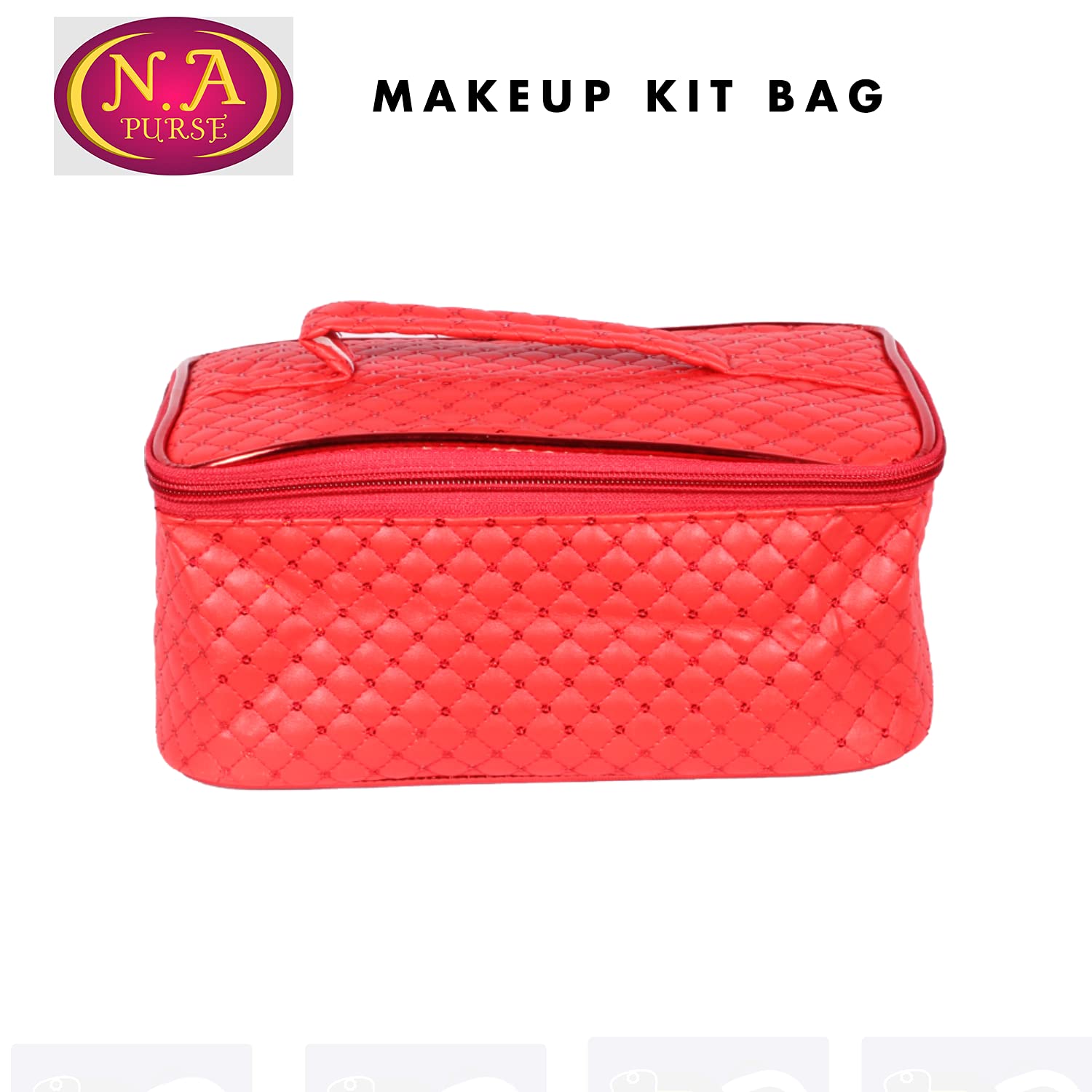Stylish Red Makeup Bag & Cosmetic Pouch - N A PURSE Sitara RED 01 | Travel Organizer for Cosmetics, Toiletries & Jewelry | Perfect for Daily Use, Travel & Gift Giving