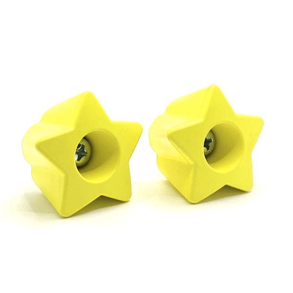 RollerStuff Twinkle Toes Bolt-On Toe Stops - Starry Night Yellow for Roller Skates - Perfect for Roller Derby, Artistic Skating & Outdoor Rollerblading