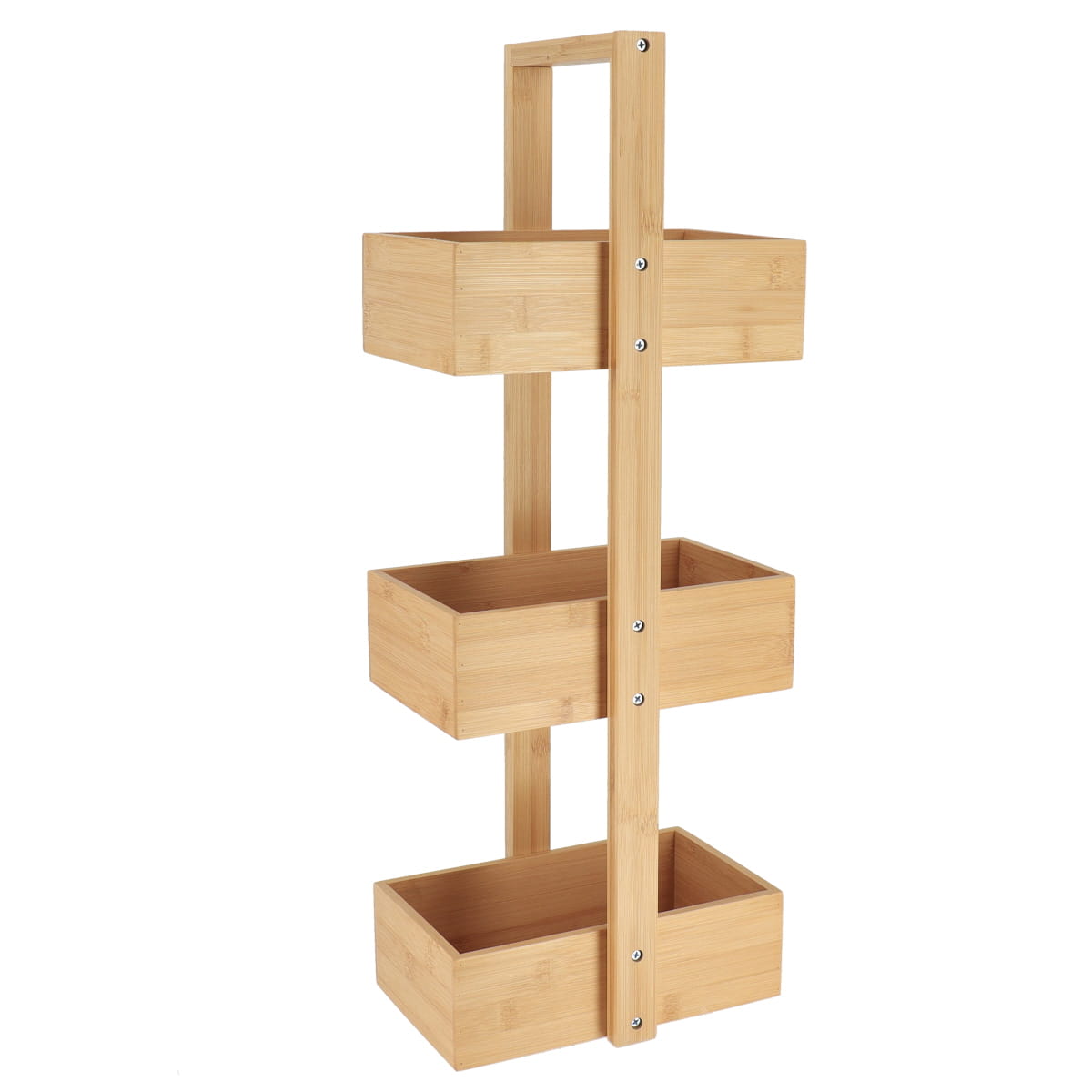 3-Tier Bamboo and MDF Storage Shelf - Sturdy and Stylish Organizer for Bathroom, Kitchen, or Office - Perfect for Small Space Organization
