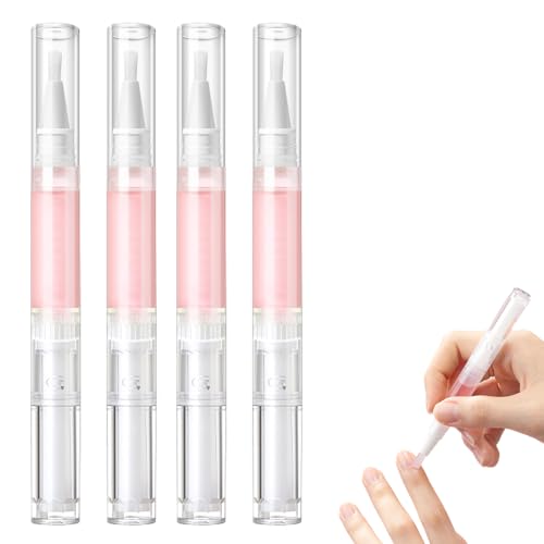 2024 Upgraded Radiant Nail Growth Oil Pen - Cuticle Oil for Stronger, Moisturized & Brighter Nails - Nail Strengthener & Care Treatment (Rose Scented, 4PCS) - Perfect for At-Home Manicures & Professional Nail Salons