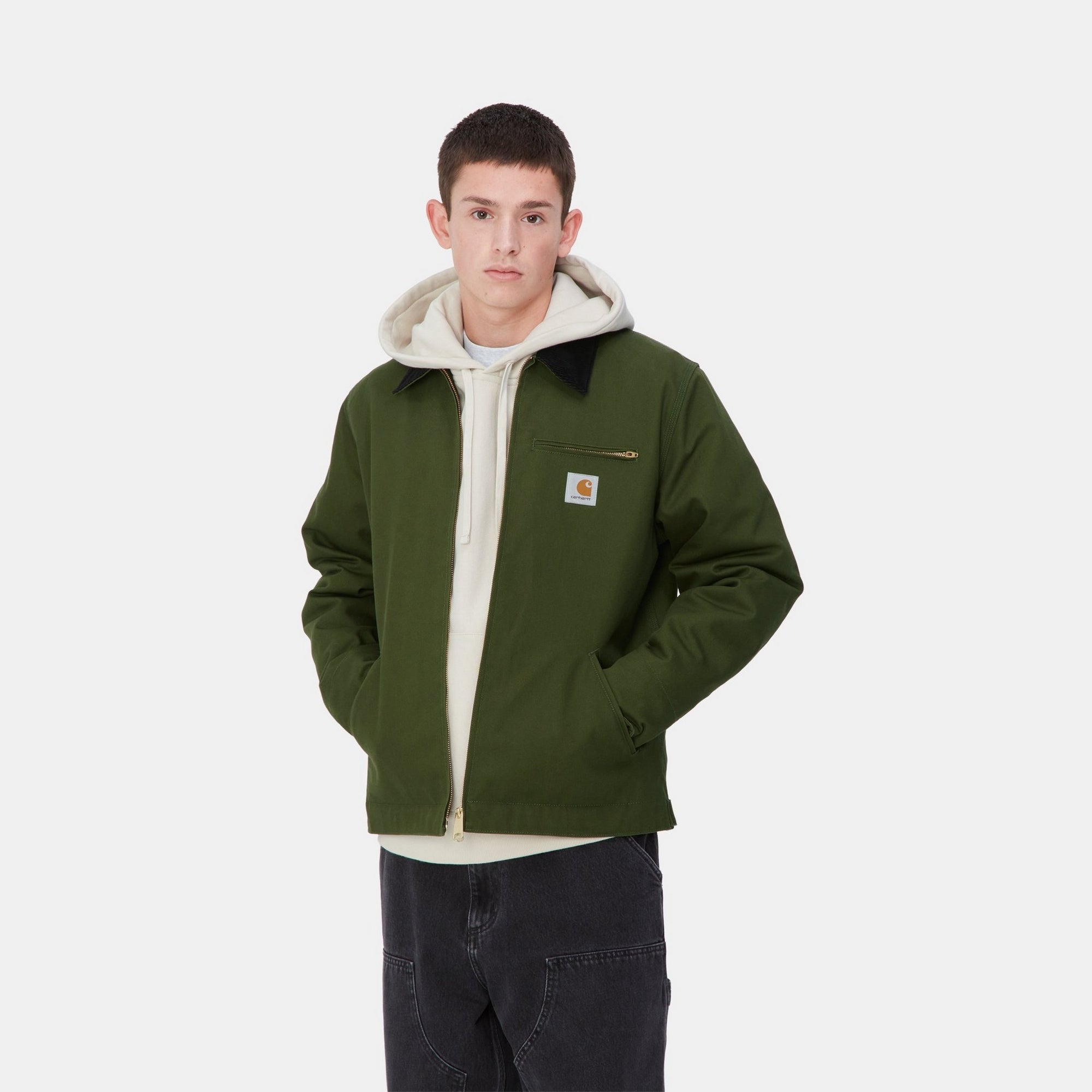 Detroit Winter Jacket for Men & Women | Tarragon & Black Rigid Outerwear | Cold Weather Coat for Urban Style & Outdoor Activities