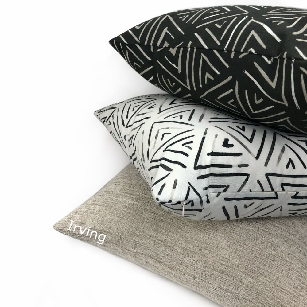 Dylan Black and White Triangle Print Pillow Cover - Modern Geometric Throw Pillow Case for Sofa, Bed, Couch - Home Decor Accent for Living Room, Bedroom