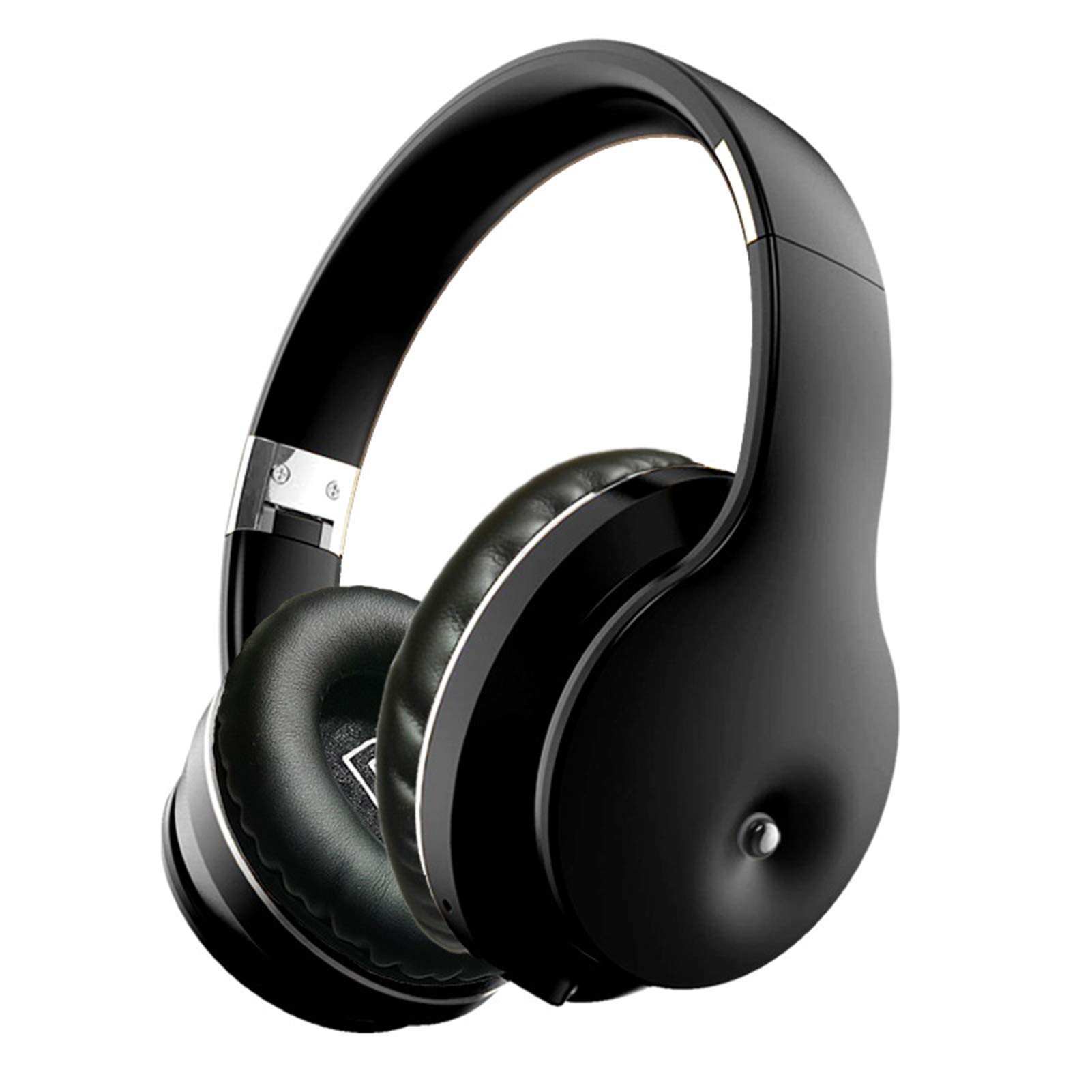 Premium Bluetooth Headphones Wireless Over-Ear Headphones with Hi-Fi Stereo, Built-in Mic & Soft Earmuffs - Foldable Design for Online Classes, Gaming & Travel (Black/Silver)