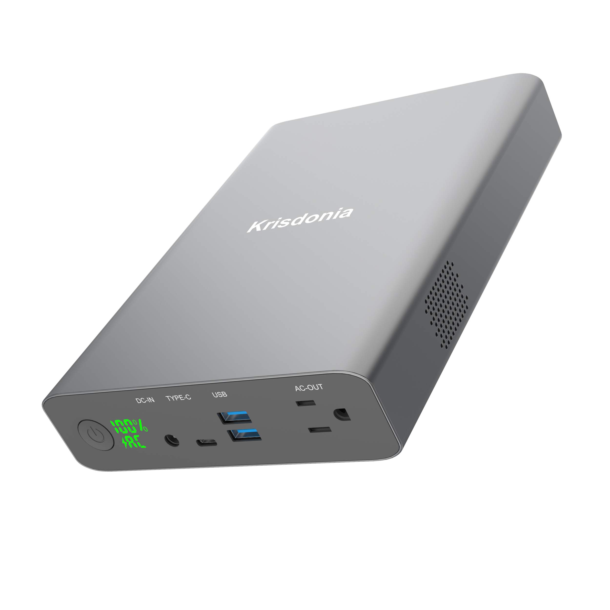 Krisdonia 130W Portable Power Station - 60000mAh Lithium Polymer Battery Backup with AC Outlet | Perfect for Camping, Travel, Hunting & Emergency Power Supply (CPSC Certified)