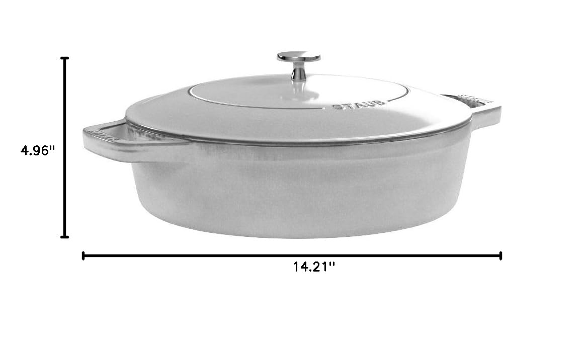 STAUB Cast Iron Chistera Dutch Oven, 28 cm (11 Inch) - Graphite Grey Enameled Cookware for Braising, Stewing & Baking - Perfect for Soups, Casseroles & Bread Making