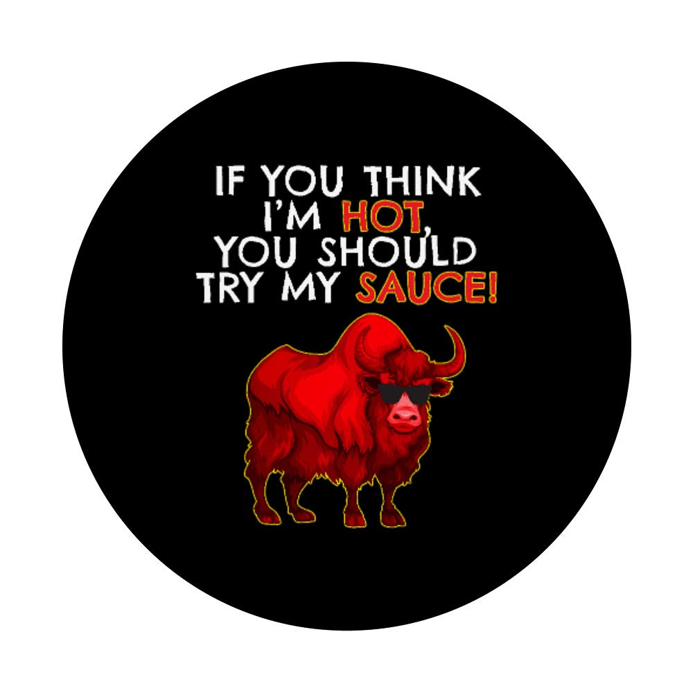 Funny Buffalo Sauce Cartoon Chicken Wing PopSockets - Swappable PopGrip with Humorous Sayings | Perfect for Phones, Tablets & Laptops - Great Gift for Spicy Food Lovers