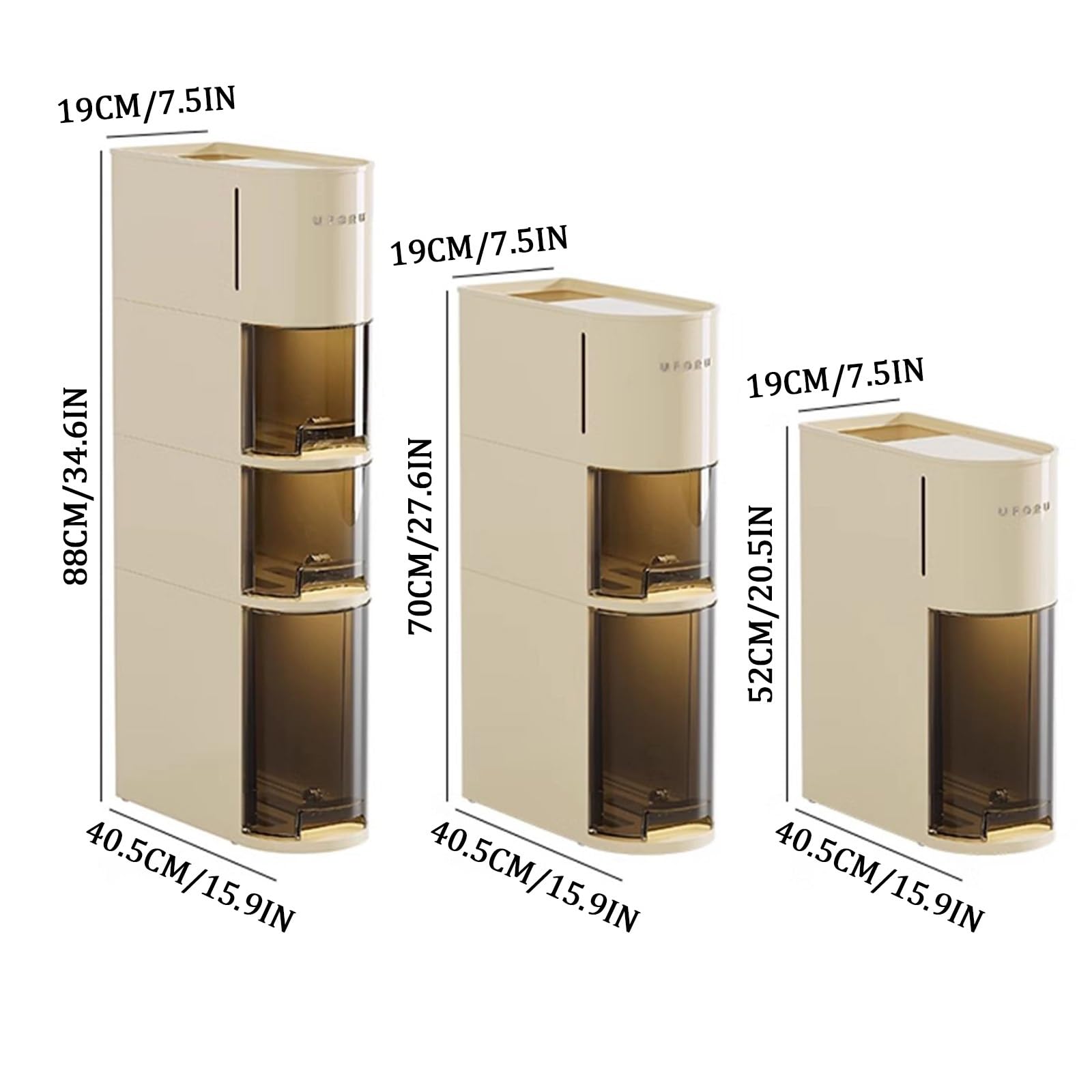 Narrow Bathroom Storage Cabinet on Wheels with Drawers - Plastic Rolling Side Cabinet for Small Spaces, Heavy Duty Floor Organizer | Perfect for Bathroom, Kitchen, Laundry Room & Closet Organization